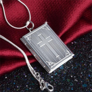 Noble Photo Box Pendant Bible & Cross