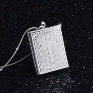 Noble Photo Box Pendant Bible & Cross