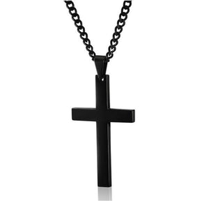 Stainless Steel Silver Plated Cross Pendant Necklace