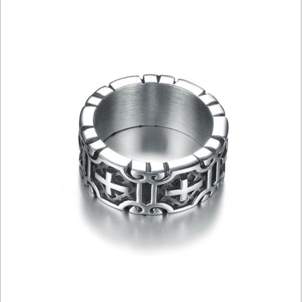 Cross Men's Stainless Steel Ring