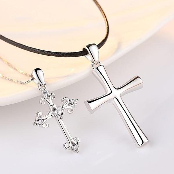 Cross Pendant Choker Necklace for Couples