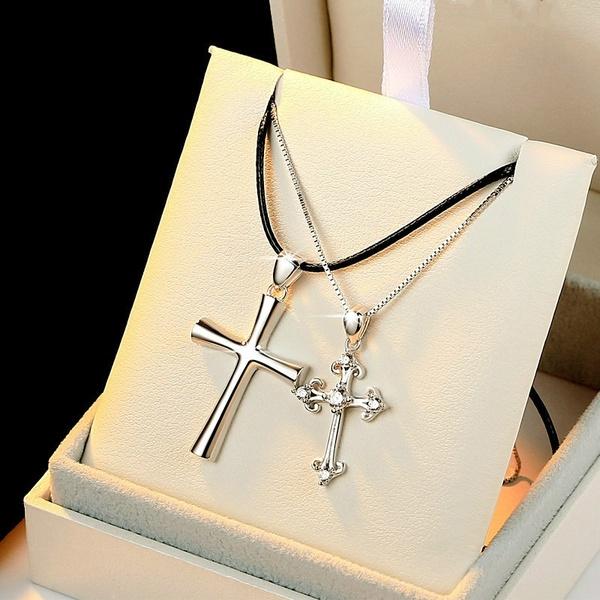 Cross Pendant Choker Necklace for Couples