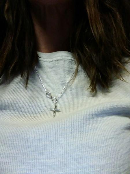 Infinity Cross Lariat Necklace