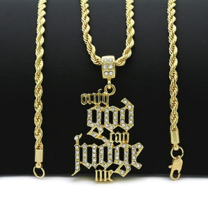 Only God Can Judge Me Pendant Rope Chain Necklace