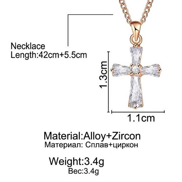 Small Crystal Cross Pendant Necklace