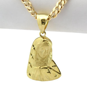 Virgin Mary Portrait Solid 5 Star Pendant