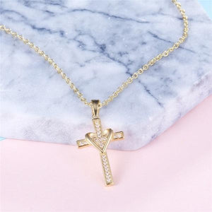 New Classic Love Cross Necklace 18K Gold Necklace