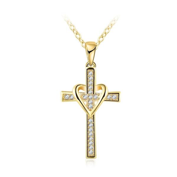 New Classic Love Cross Necklace 18K Gold Necklace