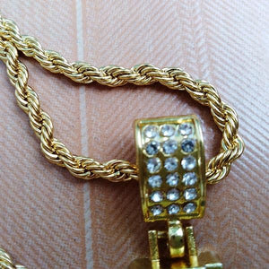 Hip Hop 18k Gold Cross Pendant Necklace