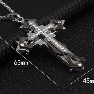 Zirconia Pendant Gold Multi-layered Cross Necklace