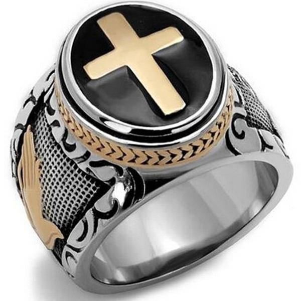 Size 6-13 Retro Vintage Holy Cross Ring