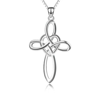 Eternal Love Heart Celtic Knot Cross Pendant Necklace