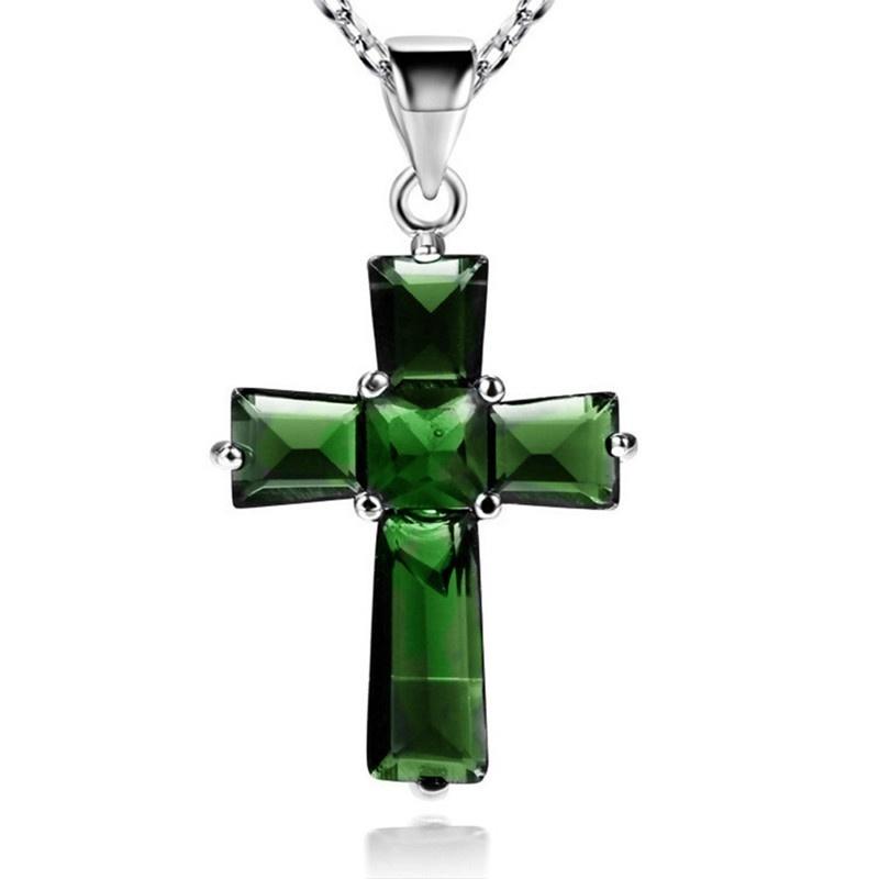 Emerald & Silver Christian Charm