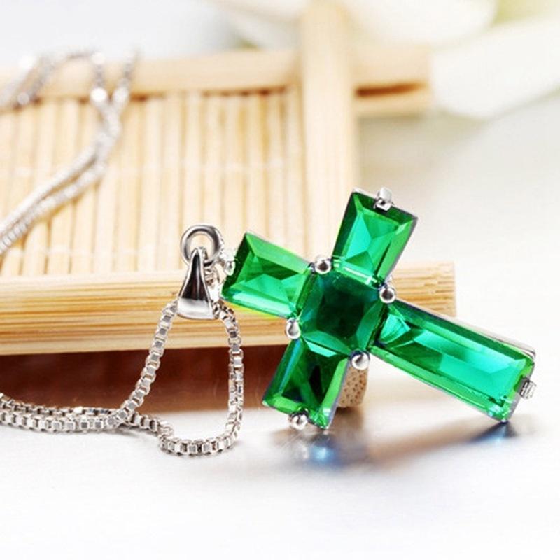 Emerald & Silver Christian Charm