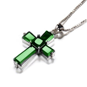 Emerald & Silver Christian Charm