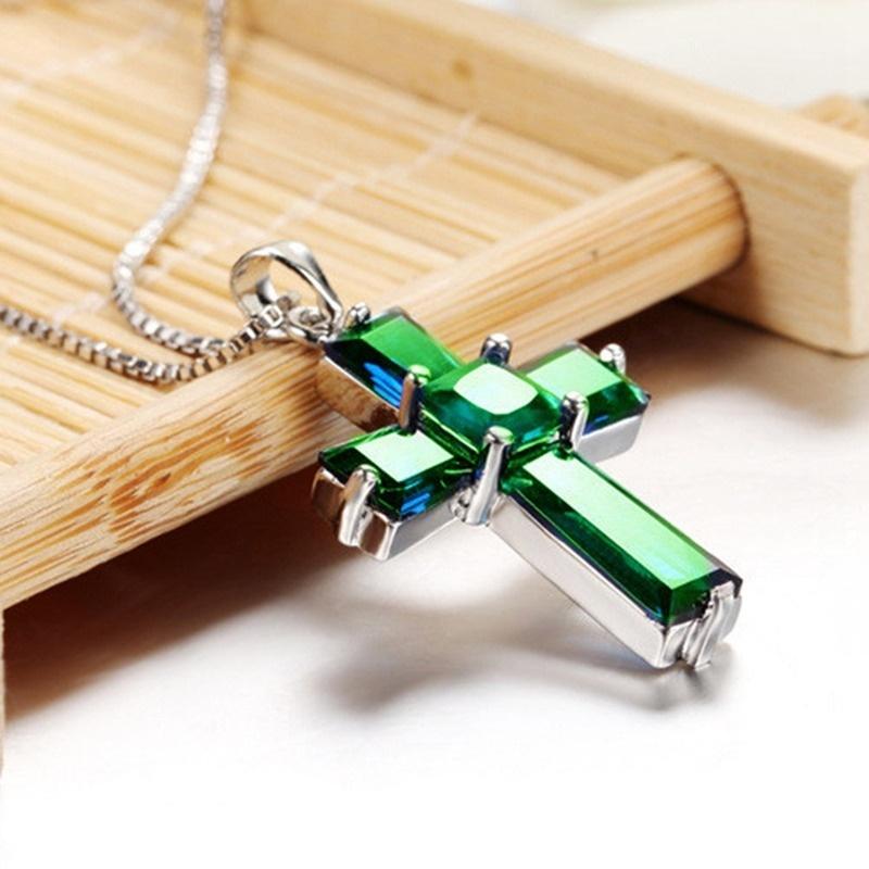 Emerald & Silver Christian Charm