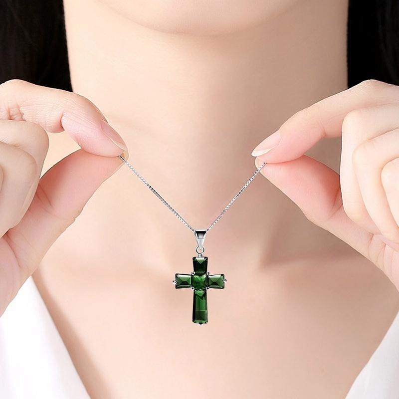 Emerald & Silver Christian Charm