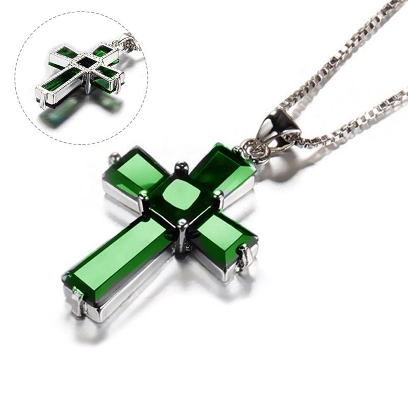 Emerald & Silver Christian Charm