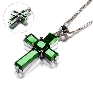 Emerald & Silver Christian Charm