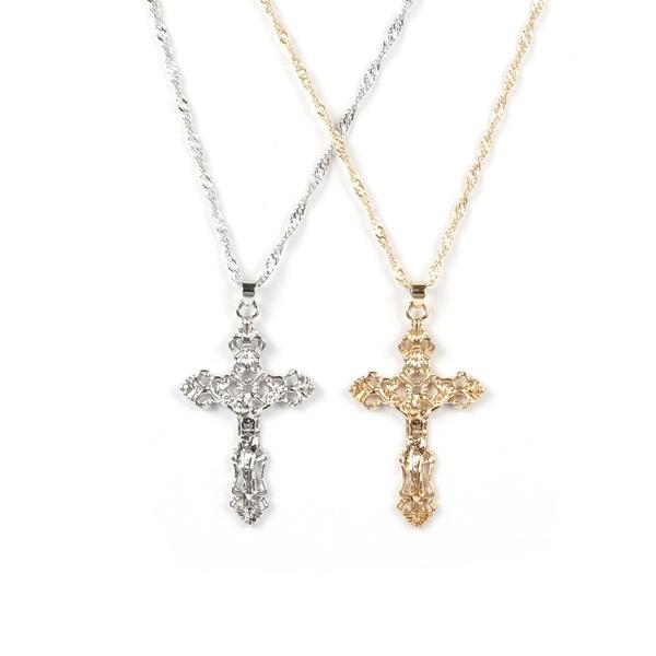 Snail Link Chain Cross Necklace Fashion