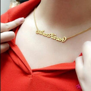 Personalized Custom Any Name Choker Necklace 18K Gold Plated