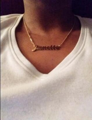 Personalized Custom Any Name Choker Necklace 18K Gold Plated