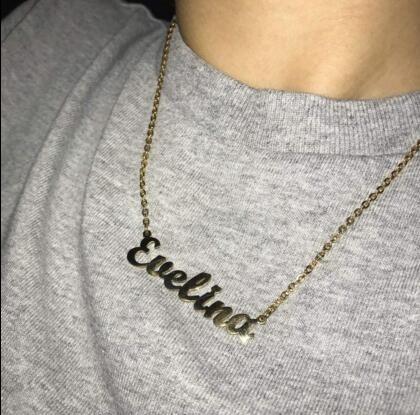 Personalized Custom Any Name Choker Necklace 18K Gold Plated