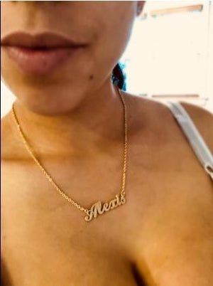 Personalized Custom Any Name Choker Necklace 18K Gold Plated