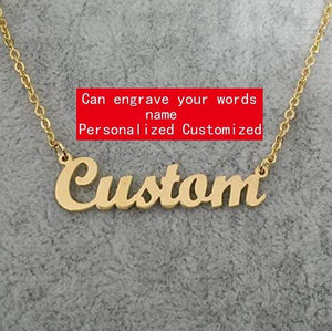 Personalized Custom Any Name Choker Necklace 18K Gold Plated