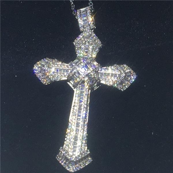 Luxury Big Cross Wedding Pendant with Necklace