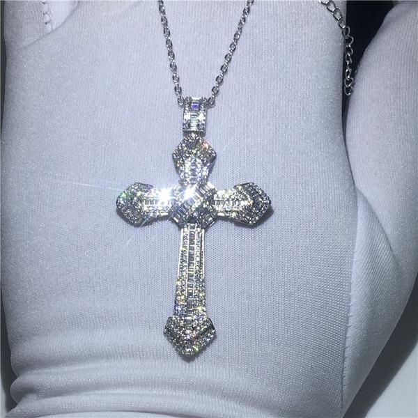 Luxury Big Cross Wedding Pendant with Necklace