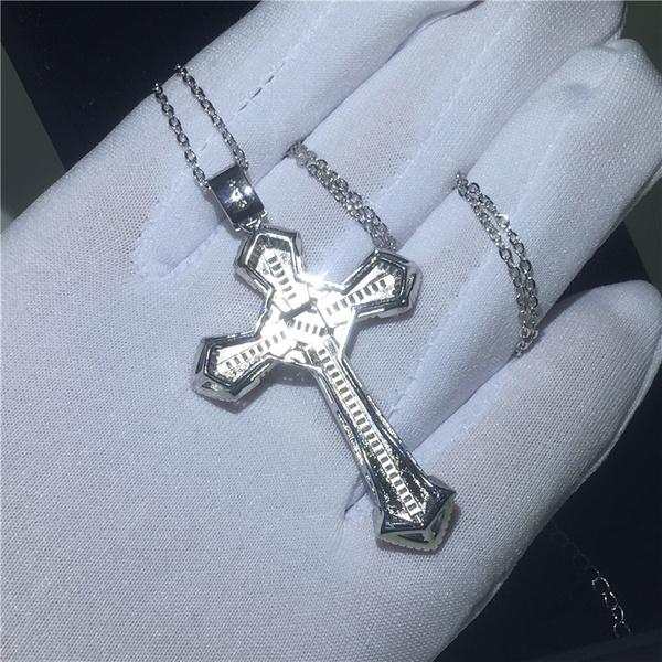 Luxury Big Cross Wedding Pendant with Necklace