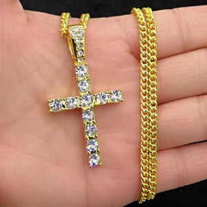 Prayer Hands & Jesus Cross 24 K Gold Combo