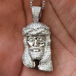 Jesus Piece Stainless Steel Chain Necklace Iced Out