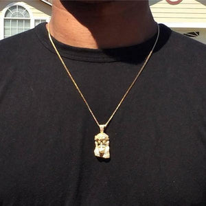 Jesus Piece Stainless Steel Chain Necklace Iced Out