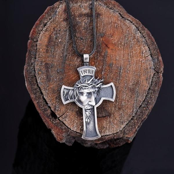 Oxidized Christ Medal, Jesus Gift