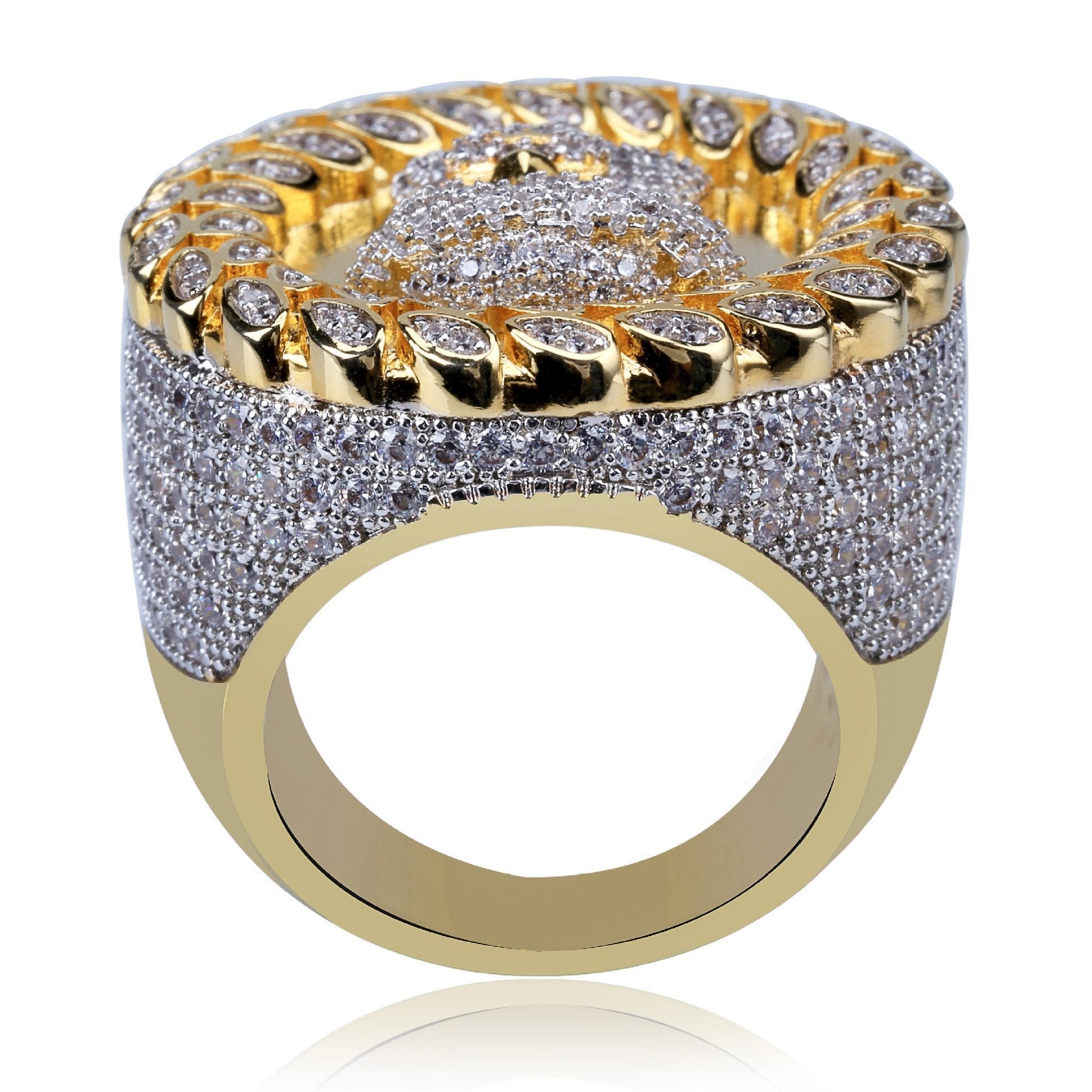 Gold Plated Micro Paved Aaa Cz Stone Round   Passiongive0003